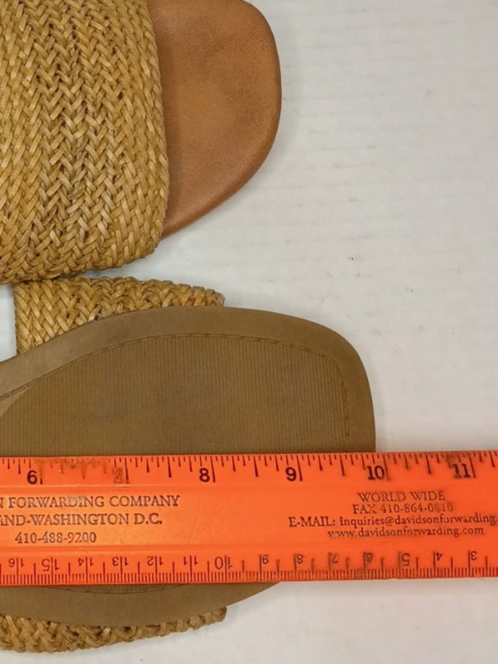 Fabio Maggenti Made in Italy Raffia Woven Slide Sandals Tan Women's Size 8–8.5 - Picture 9 of 9